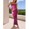 imageZESICA Womens Summer Bodycon Maxi Dresses 2025 Floral Spaghetti Strap Squre Neck Sleeveless Boho Beach Long DressesPurple Red