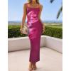 imageZESICA Womens Summer Bodycon Maxi Dresses 2025 Floral Spaghetti Strap Squre Neck Sleeveless Boho Beach Long DressesPurple Red