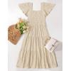 imageZESICA Womens Summer Boho Floral Midi Dresses 2025 Casual Short Sleeve Square Neck Flowy Beach Vacation Long DressApricot