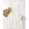 imageZESICA Womens Summer Boho Floral Midi Dresses 2025 Casual Short Sleeve Square Neck Flowy Beach Vacation Long DressWhite