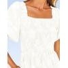 imageZESICA Womens Summer Boho Floral Midi Dresses 2025 Casual Short Sleeve Square Neck Flowy Beach Vacation Long DressWhite