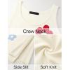 imageZESICA Womens Summer Floral Knit Bodycon Midi Dress 2025 Sleeveless Crew Neck Color Block Long Beach Party DressesApricot