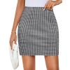 imageZESICA Plaid Mini Skirt for Womens 2025 Summer High Waist A Line Bodycon Pencil Skirts TrendyBlack