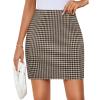 imageZESICA Plaid Mini Skirt for Womens 2025 Summer High Waist A Line Bodycon Pencil Skirts TrendyMocha