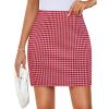 imageZESICA Plaid Mini Skirt for Womens 2025 Summer High Waist A Line Bodycon Pencil Skirts TrendyRed