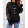 imageZESICA Womens Floral Print Blouse 2025 Long Sleeve Button Down Casual Fall Boho Oversized Tops ShirtsBlack