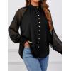 imageZESICA Womens Floral Print Blouse 2025 Long Sleeve Button Down Casual Fall Boho Oversized Tops ShirtsBlack
