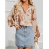 imageZESICA Womens Floral Print Blouse 2025 Long Sleeve Button Down Casual Fall Boho Oversized Tops ShirtsBrown
