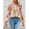 imageZESICA Womens Floral Print Blouse 2025 Long Sleeve Button Down Casual Fall Boho Oversized Tops ShirtsPink