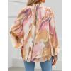imageZESICA Womens Floral Print Blouse 2025 Long Sleeve Button Down Casual Fall Boho Oversized Tops ShirtsPink