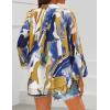 imageZESICA Womens Floral Print Blouse 2025 Long Sleeve Button Down Casual Fall Boho Oversized Tops ShirtsTurquoise