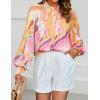 imageZESICA Womens Floral Print Blouse 2025 Long Sleeve Button Down Casual Fall Boho Oversized Tops ShirtsYellow Purple
