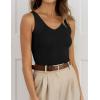 imageZESICA Womens Ribbed Tank Tops Summer Sleeveless V Neck Shirts Casual Sexy Slim Fitted Basic Knit TeesBlack
