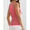 imageZESICA Womens Ribbed Tank Tops Summer Sleeveless V Neck Shirts Casual Sexy Slim Fitted Basic Knit TeesCoral