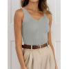imageZESICA Womens Ribbed Tank Tops Summer Sleeveless V Neck Shirts Casual Sexy Slim Fitted Basic Knit TeesGrey