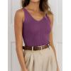 imageZESICA Womens Ribbed Tank Tops Summer Sleeveless V Neck Shirts Casual Sexy Slim Fitted Basic Knit TeesPurple