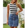 imageZESICA Womens Summer Knit Striped Tank Tops Trendy Crewneck Sleeveless ShirtsBlack