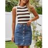 imageZESICA Womens Summer Knit Striped Tank Tops Trendy Crewneck Sleeveless ShirtsBrown