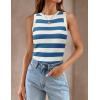 imageZESICA Womens Summer Knit Striped Tank Tops Trendy Crewneck Sleeveless ShirtsCobalt Blue