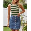 imageZESICA Womens Summer Knit Striped Tank Tops Trendy Crewneck Sleeveless ShirtsGreen
