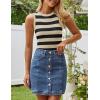 imageZESICA Womens Summer Knit Striped Tank Tops Trendy Crewneck Sleeveless ShirtsKhaki