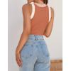 imageZESICA Womens Summer Sleeveless Tank Tops Ribbed High Neck Racerback Slim Fitted Color Block Casual ShirtsCoral