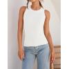 imageZESICA Womens Summer Sleeveless Tank Tops Ribbed High Neck Racerback Slim Fitted Color Block Casual ShirtsCream