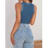imageZESICA Womens Summer Sleeveless Tank Tops Ribbed High Neck Racerback Slim Fitted Color Block Casual ShirtsDarkblue