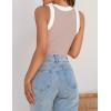 imageZESICA Womens Summer Sleeveless Tank Tops Ribbed High Neck Racerback Slim Fitted Color Block Casual ShirtsPink
