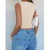 imageZESICA Womens Summer Tank Tops 2025 Sleeveless Crewneck Knit Slim Fitted Side Ruched Casual Basic ShirtApricot
