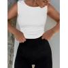 imageZESICA Womens Summer Tank Tops 2025 Sleeveless Crewneck Knit Slim Fitted Side Ruched Casual Basic ShirtWhite
