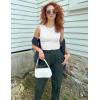 imageZESICA Womens Summer Tank Tops 2025 Sleeveless Crewneck Knit Slim Fitted Side Ruched Casual Basic ShirtWhite