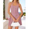 imageZESICA Summer Halter Neck Mini Dress 2025 Sexy Sleeveless Pleated A Line Swing Cocktail Party Short DressesPink
