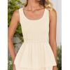 imageZESICA Womens 2025 Summer Boho Sleeveless Midi Dress Scoop Neck Ruffle Tiered Layered Swing Long Beach Vacation DressesApricot
