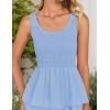 imageZESICA Womens 2025 Summer Boho Sleeveless Midi Dress Scoop Neck Ruffle Tiered Layered Swing Long Beach Vacation DressesBlue