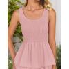 imageZESICA Womens 2025 Summer Boho Sleeveless Midi Dress Scoop Neck Ruffle Tiered Layered Swing Long Beach Vacation DressesPink