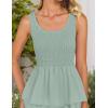 imageZESICA Womens 2025 Summer Boho Sleeveless Midi Dress Scoop Neck Ruffle Tiered Layered Swing Long Beach Vacation DressesSage