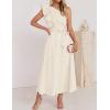 imageZESICA Womens 2025 Summer One Shoulder Ruffle Dress Sleeveless Empire Waist Boho Flowy Maxi DressesApricot