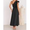 imageZESICA Womens 2025 Summer One Shoulder Ruffle Dress Sleeveless Empire Waist Boho Flowy Maxi DressesBlack