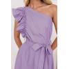 imageZESICA Womens 2025 Summer One Shoulder Ruffle Dress Sleeveless Empire Waist Boho Flowy Maxi DressesPurple