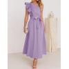 imageZESICA Womens 2025 Summer One Shoulder Ruffle Dress Sleeveless Empire Waist Boho Flowy Maxi DressesPurple