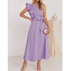 imageZESICA Womens 2025 Summer One Shoulder Ruffle Dress Sleeveless Empire Waist Boho Flowy Maxi DressesPurple