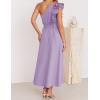 imageZESICA Womens 2025 Summer One Shoulder Ruffle Dress Sleeveless Empire Waist Boho Flowy Maxi DressesPurple