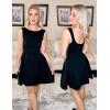 imageZESICA Womens Sexy Backless Cocktail Mini Dress Sleeveless Boat Neck Swing A Line Wedding Club Party Tank DressesBlack