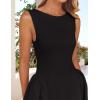 imageZESICA Womens Sexy Backless Cocktail Mini Dress Sleeveless Boat Neck Swing A Line Wedding Club Party Tank DressesBlack