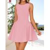imageZESICA Womens Sexy Backless Cocktail Mini Dress Sleeveless Boat Neck Swing A Line Wedding Club Party Tank DressesPink
