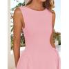 imageZESICA Womens Sexy Backless Cocktail Mini Dress Sleeveless Boat Neck Swing A Line Wedding Club Party Tank DressesPink