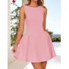 imageZESICA Womens Sexy Backless Cocktail Mini Dress Sleeveless Boat Neck Swing A Line Wedding Club Party Tank DressesPink