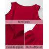 imageZESICA Womens Sexy Backless Cocktail Mini Dress Sleeveless Boat Neck Swing A Line Wedding Club Party Tank DressesRed