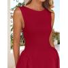 imageZESICA Womens Sexy Backless Cocktail Mini Dress Sleeveless Boat Neck Swing A Line Wedding Club Party Tank DressesRed